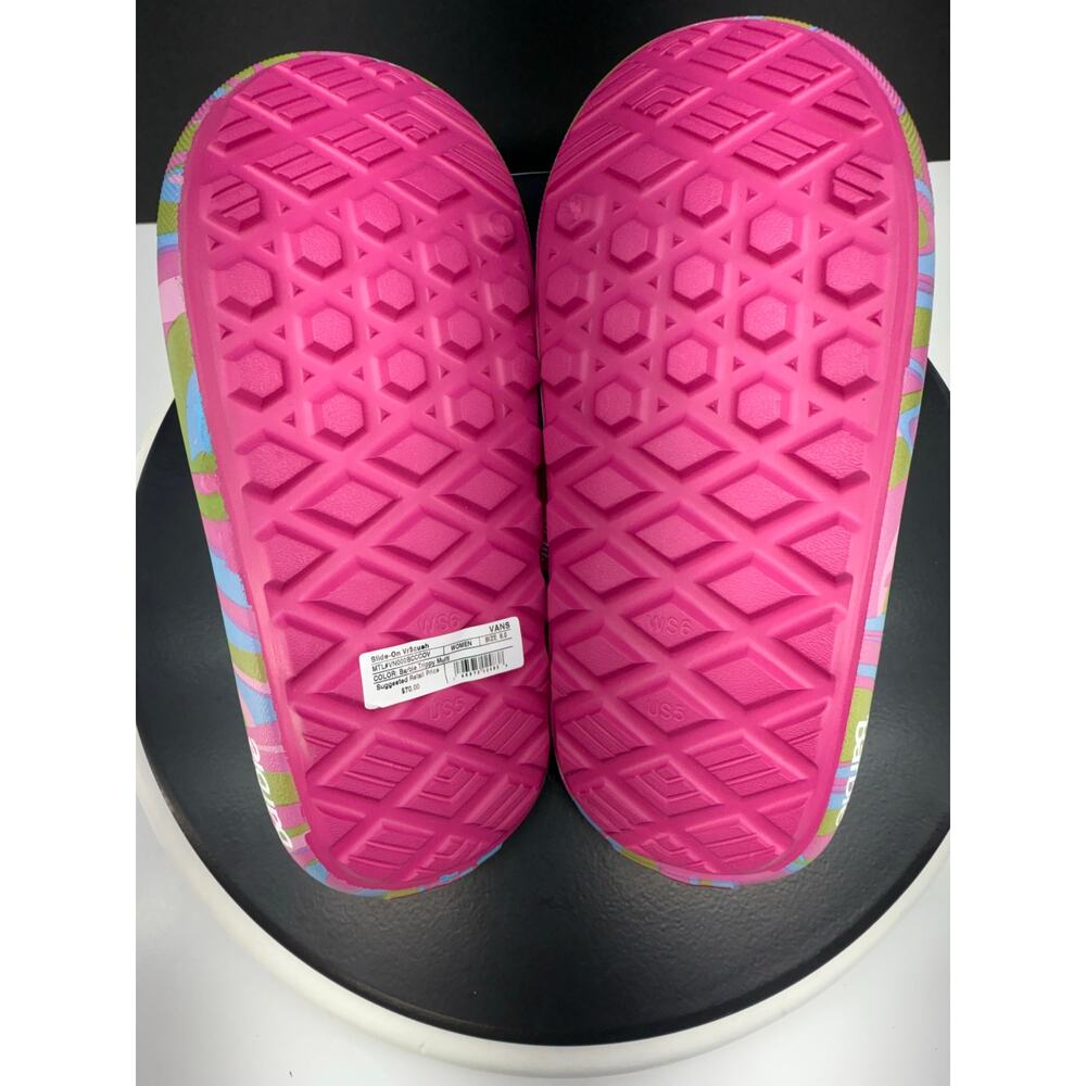 Vans x Barbie Slide On Vr3cush Womens Size 6 Trippy Pink Swirl Slip On Sandals - Picture 9 of 11